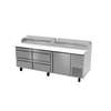 Fagor Refrigeration 93in Refrigerated Pizza Prep Table With Four Drawers - FPT-93-D4 