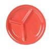 Thunder Group CR710RD Orange 10-1/4in 3 Compartment Melamine Plate - 1dz 