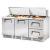 True 72in Mega Top Sandwich/Salad Prep Cooler with 2 Drawers Right - TFP-72-30M-D-2 