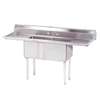 Advance Tabco 2 Compartment Sink 18 Gauge 16inx20in Bowl Two 18in Drainboards - FE-2-1620-18RL-X 