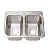 BK Resources Two Compartment 24inx18in Stainless Steel Drop-In Sink - DDI2-10141024-P-G 