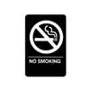 Winco 6in x 9in No Smoking Sign - Black Plastic - SGNB-601 