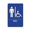 Winco 6in x 9in Men/Accessible Sign - Blue Plastic - SGNB-652B 