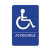 Winco 6in x 9in Handicap Accessible Sign - Blue Plastic - SGNB-653B 