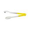 Winco 9in Stainless Steel Utility Tongs with Yellow Plastic Handle - UT-9HP-Y 