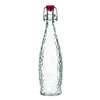 Libbey 1l Glacier Glass Bottle with RED Wire Bail Lid - 13150121 