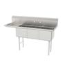 GSW USA SE15153L 63.5in Stainless Steel 15inx15inx12in Three Compartment Sink 