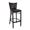 H&D Commercial Seating Upholstered Metal Barstool with Black Semi Gloss Finish - 6279B BVS 