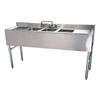 Falcon Food Service 3 Compartment Bar Sink with Double Drainboards - BS3T101410-13LR 
