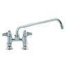 T&S Brass 4in Deck Mount Mixing Faucet with 10in Swing Spout - 5F-4DLX10 