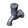 T&S Brass Wall Mount Single Temperature Faucet with Push Button - B-0700-01 