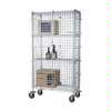 Quantum Food Service 24inx36inx69in Chrome Mobile Security Cage with 2 Shelves - M2436-69SEC-2 