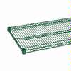 Quantum Food Service 14in x 36in Green Epoxy Shelving with Clips - 1436P 