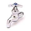 T&S Brass 4in Heavy Duty Wall Sink Faucet Spout with Self Closing Valve - B-0708 