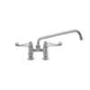 T&S Brass 4in Deck Mount Mixing Faucet with 12in Swivel Spout - 5F-4DWX12 