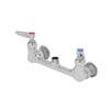 T&S Brass 8in Wall Mount Workboard Faucet with Spring Checks - B-0230-LN 