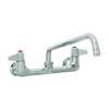 T&S Brass Equip 8in Wall Mount Workboard Faucet with 12in Swivel Spout - 5F-8WLS12 