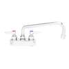 T&S Brass B-1118 4in Deck Mount Workboard Faucet with 12in Swing Spout 