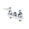 T&S Brass 8in Deck Mount Workboard Faucet with Eterna Cartridges - B-1120-LN-WH4 