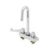 T&S Brass Equip 4in Deck Mount Workboard Faucet with 5-1/2in Gooseneck - 5F-4CWX05A 