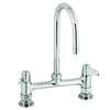T&S Brass Equip 8in Deck Mount Faucet with 5-7/8in Swivel Gooseneck - 5F-8DLS05CA 