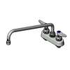 T&S Brass 4in Deck Mount Chrome Plated Bronze Faucet with 14in Swing Spout - B-2391 