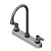 T&S Brass 8in Deck Mount Workboard Faucet with 5-3/4in Swing Gooseneck - B-1120-5X-V22CR 