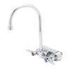 T&S Brass B-1145 4in Wall Mount Workboard Faucet with 5-3/4in Swivel Gooseneck 