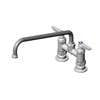 T&S Brass 4in Deck Mount Workboard Faucet with 12in Swing Spout - B-0225-CR 