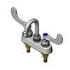 T&S Brass 4in Deck Mount Workboard Faucet with 3in Swing Gooseneck - B-1110-131X-WH4 