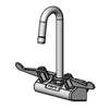 T&S Brass 4in Wall Mount Mixing Faucet with 5-1/2in Swivel Gooseneck - 5F-4WWX05 