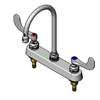 T&S Brass 8in Deck Mount Workboard Faucet with 6in Swing Gooseneck - B-1142-04 