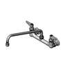 T&S Brass 8in Wall Mount Workboard Mixing Faucet with 14in Swing Spout - B-2299-CR 