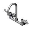 T&S Brass 8in Wall Mount Mixing Faucet with 5-1/2in Swivel Gooseneck - 5F-8WWB05 