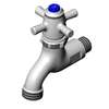 T&S Brass Single Sink Wall Mount Faucet - 4-Arm Handle - B-0709 