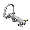 T&S Brass 8in Wall Mount Workboard Faucet with 5-3/4in Swing Gooseneck - B-1147 