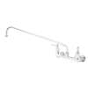 T&S Brass 8in Wall Mount Workboard Mixing Faucet with 18in Swing Spout - B-0230 