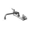 T&S Brass 8in Wall Mount Workboard Mixing Faucet with 12in Swing Spout - B-0231-CR-SC-F1 