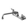T&S Brass 8in Wall Mount Workboard Mixing Faucet with 14in Swing Spout - B-2299-VF22-CR 