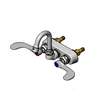 T&S Brass 4in Wall Mount Workboard Faucet with 3in Gooseneck Spout - B-1115-131X-WH4 