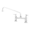 T&S Brass 8in Deck Mount Workboard Faucet with 12in Swing Spout - B-0221-CC-CR 