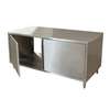 BK Resources 72in x 36in Stainless Cabinet Base Work Table with Hinged Doors - CST-3672H2 