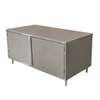 BK Resources 72in x 36in Stainless Cabinet Base Work Table with Hinged Doors - CST-3672HL 
