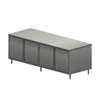 BK Resources 96in x 36in Stainless Cabinet Base Work Table with Hinged Doors - CST-3696H 