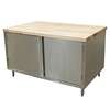 BK Resources 48in x 36in Cabinet Base Work Table w/Hinged Doors & Maple Top - CMT-3648H 