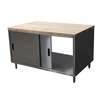 BK Resources 72inx36in Cabinet Base Work Table w/Sliding Doors & Maple Top - CMT-3672S2 