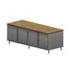 BK Resources 96in x 36in Cabinet Base Work Table w/Hinged Doors & Maple Top - CMT-3696H 