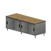 BK Resources 96inx36in Cabinet Base Work Table w/Sliding Doors & Maple Top - CMT-3696S 