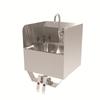 GSW USA Wall Mount Knee Operated Hand Sink with Side Splashes - HS-1615KS 
