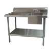BK Resources 48in X 30in Stainless Steel Prep Table With Right Side Sink - BKMPT-3048S-R-P-G 